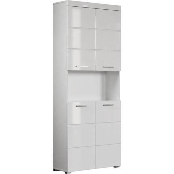 Colonne double AMANDA - 4 portes + 1 niche - 73 x 31 x 190 cm - Blanc