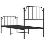 vidaXL Cadre de lit métal sans matelas avec pied de lit noir 80x200 cm