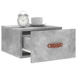 vidaXL Table de chevet murale gris béton 35x35x20 cm