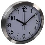 Perel horloge murale 30 cm blanc et argenté