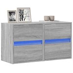 vidaXL Meubles TV muraux et lumières LED 2 Pièces sonoma gris 41x31x45 cm