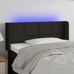 vidaXL Tête de lit à LED Noir 93x16x78/88 cm Tissu