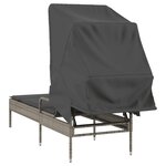 vidaXL Chaise longue avec auvent gris résine tressée
