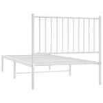 vidaXL Cadre de lit métal avec tête de lit blanc 90x190 cm