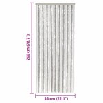 vidaXL Rideau anti-mouches gris clair et blanc 56x200 cm chenille