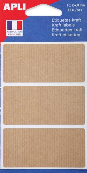 Étiquettes Kraft Tag 75x34 mm 12 pièces