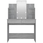 vidaXL Coiffeuse avec LED Sonoma gris 96x40x142 cm