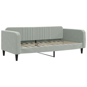 vidaXL Lit de repos sans matelas gris clair 100x200 cm velours