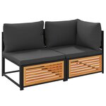 vidaXL Canapé de jardin avec coussins 2 places bois massif d'acacia