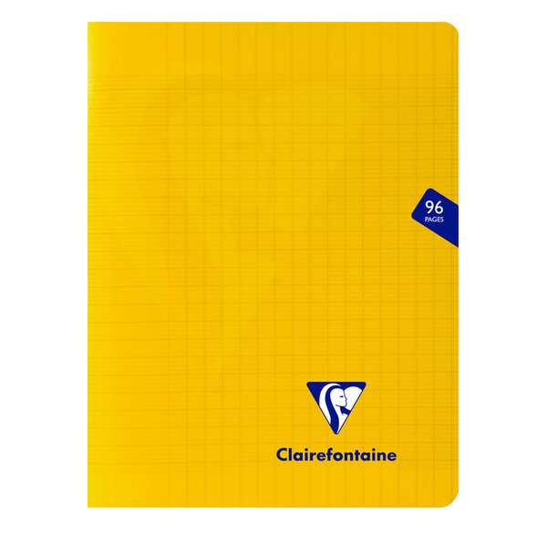 Cahier MIMESYS Piqué Polypro 17 x 22 cm 96 pages 90g Séyès Jaune CLAIREFONTAINE