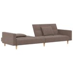 vidaXL Canapé-lit à 2 places avec deux oreillers taupe tissu