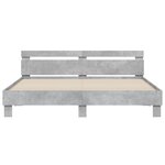 vidaXL Cadre de lit avec tête de lit et LED gris béton 200x200 cm