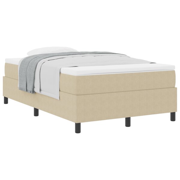 vidaXL Lit à Sommier à Ressorts avec Matelas Vert Clair Gris 120x200 cm Tissu Velours Côtelé