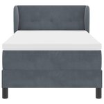Lit à ressort vidaXL avec matelas gris foncé 90x190 cm en velours