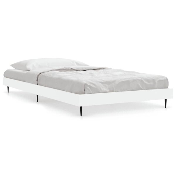 vidaXL Cadre de lit sans matelas blanc 100x200 cm bois d'ingénierie