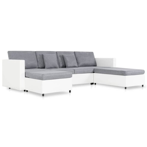 vidaXL Canapé-lit extensible à 4 places Similicuir Blanc