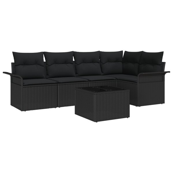 vidaXL Ensemble de canapé de jardin 6 pièces avec coussins beige en rotin synthétique