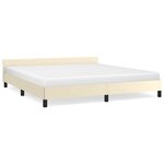 vidaXL Cadre de lit avec tête de lit sans matelas crème 180x200 cm