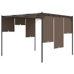 vidaXL Belvédère de jardin avec rideau latéral 3x3x2 25 m Taupe