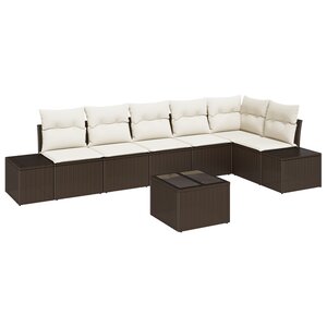 vidaXL Ensemble de canapé de jardin de 6 pièces avec coussins gris en poly rotin