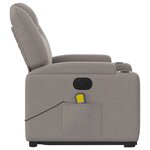vidaXL Fauteuil inclinable de massage électrique Taupe Tissu