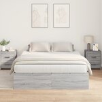 vidaXL Cadre de lit de rangement Gris Sonoma 150x200 cm