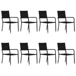 vidaXL Ensemble à manger de jardin 9 Pièces Résine tressée Noir