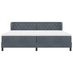 Lit Box Spring vidaXL avec Matelas Gris Foncé 200x200 cm en Velours