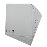 Intercalaires Imprimés Alphabétiques Pp Recyclé Gris - Az (alphabet Allemand) 20 Positions - A4 Maxi - Gris - X 25 - Exacompta
