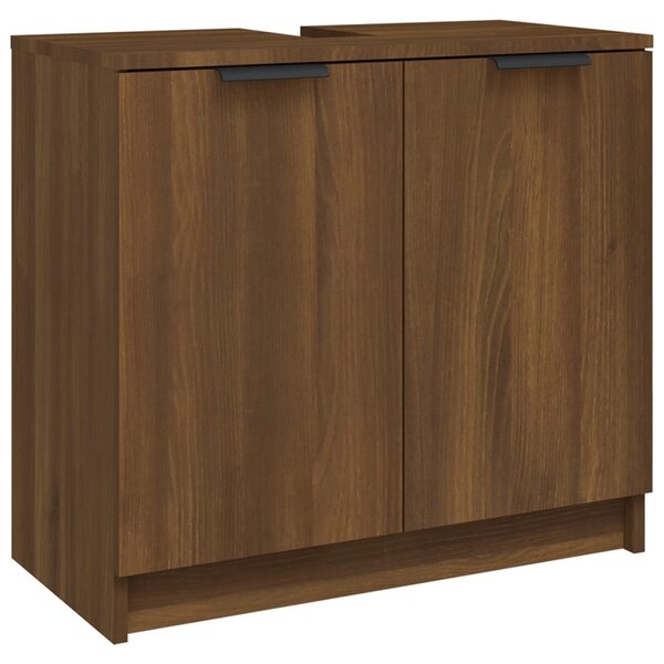 vidaXL Armoire de bain Chêne fumé 64 5x33 5x59 cm Bois d'ingénierie