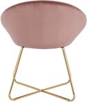 Lot de 2 chaises de cuisine velours et pieds métal rose 19_0000304