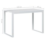 Bureau table poste de travail meuble d'ordinateur informatique étude d'ordinateur 110 x 60 x 73 cm Aggloméré blanc 02_0023712