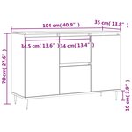 vidaXL Buffet noir 104x35x70 cm bois d’ingénierie