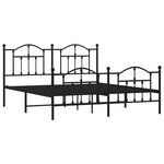 vidaXL Cadre de lit métal avec tête de lit/pied de lit noir 183x213 cm
