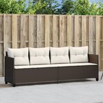 vidaXL Chaise longue avec coussins marron résine tressée