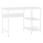 vidaXL Bureau d'ordinateur Blanc 105x55x72 cm MDF et métal