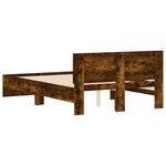 vidaXL Cadre de lit avec tête de lit chêne fumé 135x190 cm
