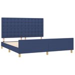 vidaXL Cadre de lit sans matelas bleu 160x200 cm tissu