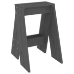 vidaXL Tabourets lot de 2 gris 40x40x60 cm bois massif de pin