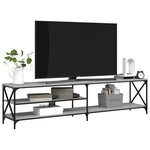 vidaXL Meuble TV sonoma gris 200x40x50 cm bois d'ingénierie et métal
