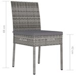 vidaXL Chaises à manger de jardin lot de 4 Résine tressée Gris
