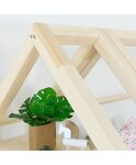 Lit cabane avec étagère 80 x 160 naturel et blanc