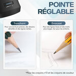 Taille-crayon électrique Reservoir- Crayon 6-12 mm- Démarrage Arrêt automatiques- Pointe tranchant ou émoussé en 3-5 s- Noir- ACROPAQ
