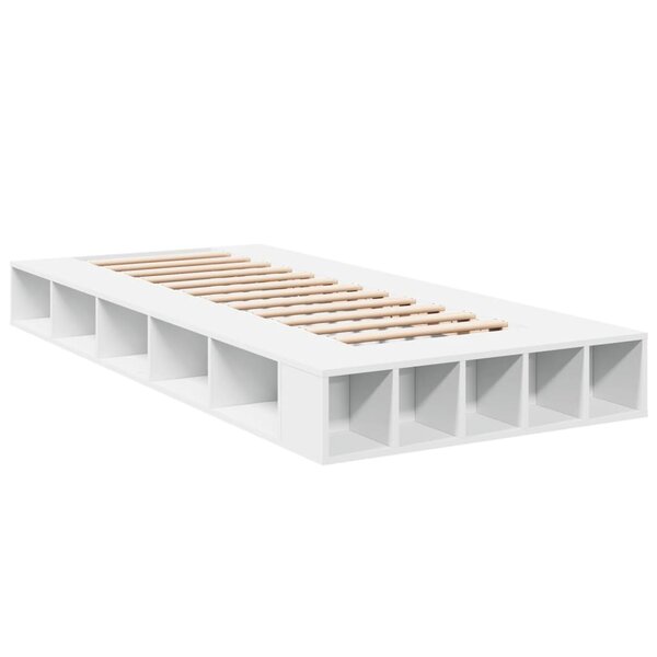 vidaXL Cadre de lit blanc 100x200 cm bois d'ingénierie