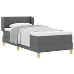 Lit boxspring vidaXL avec matelas en gris foncé  90x200 cm en tissu