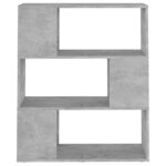 vidaXL Bibliothèque/Séparateur de pièce Gris béton 80x24x94 cm