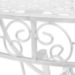 vidaXL Table d'appoint Vintage Demi-ronde Métal 72x36x74 cm Argenté