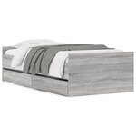 vidaXL Cadre de lit avec tiroirs sans matelas sonoma gris 90x200 cm