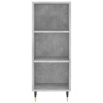 vidaXL Buffet haut Gris béton 34 5x34x180 cm Bois d'ingénierie