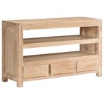 vidaXL Meuble TV Bois d'acacia massif 90 x 30 x 55 cm Marron clair